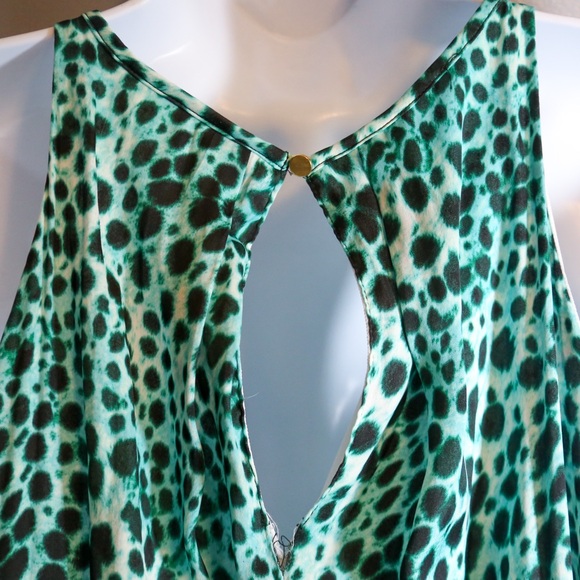 Jennifer Lopez Green Leopard Print Halter Maxi Dress Size 16 Casual Feminine - Picture 7 of 14